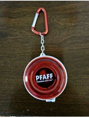 RARE PFAFF SEWING MACHINE POCKET RETRACTABLE MEASURING TAPE MEASURER KEYCHAIN